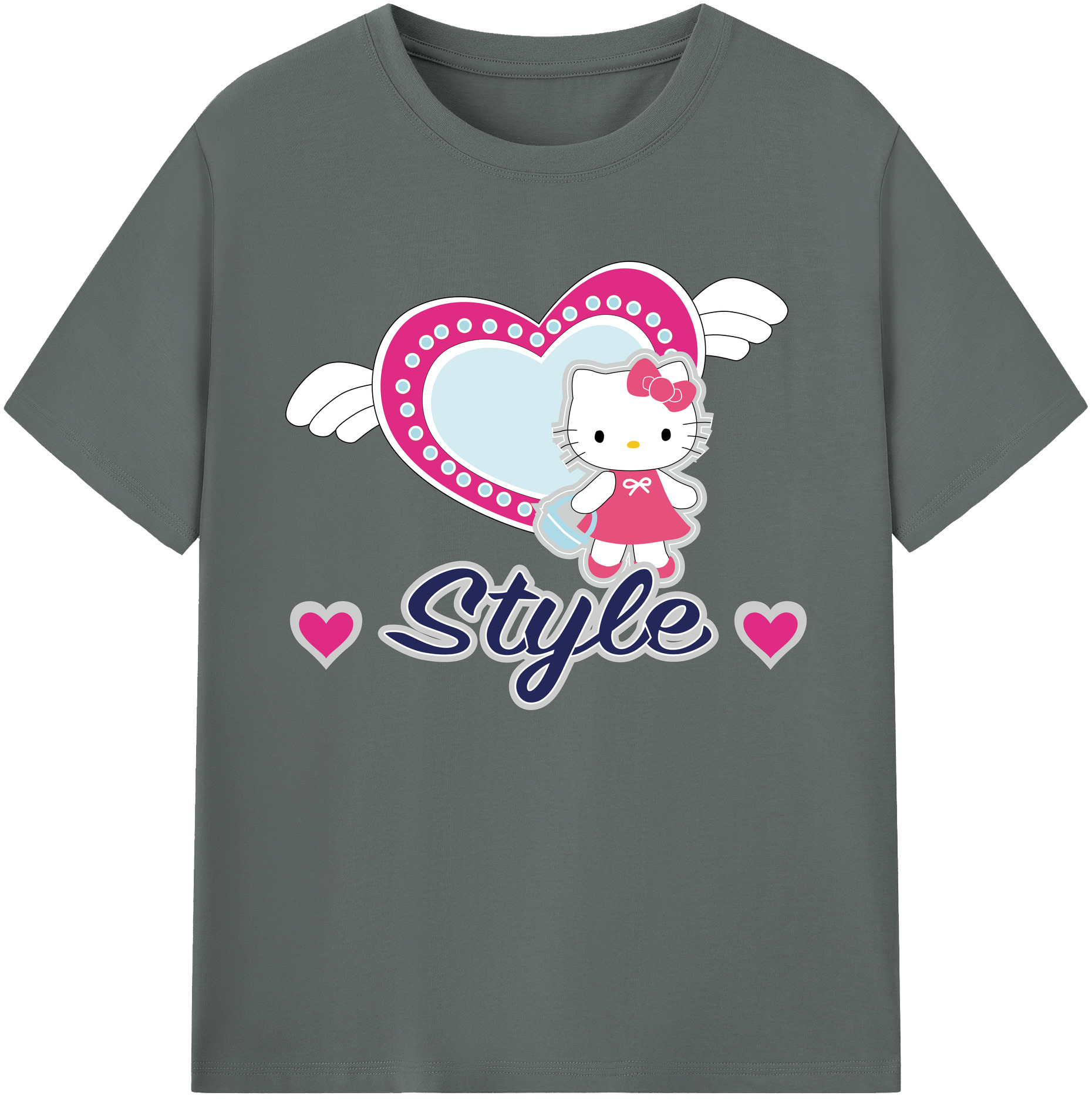 （画像用） Hello Kitty ハローキティ 綿100％ メンズ半袖Tシャツ｜肌触りやわらか＆通気性